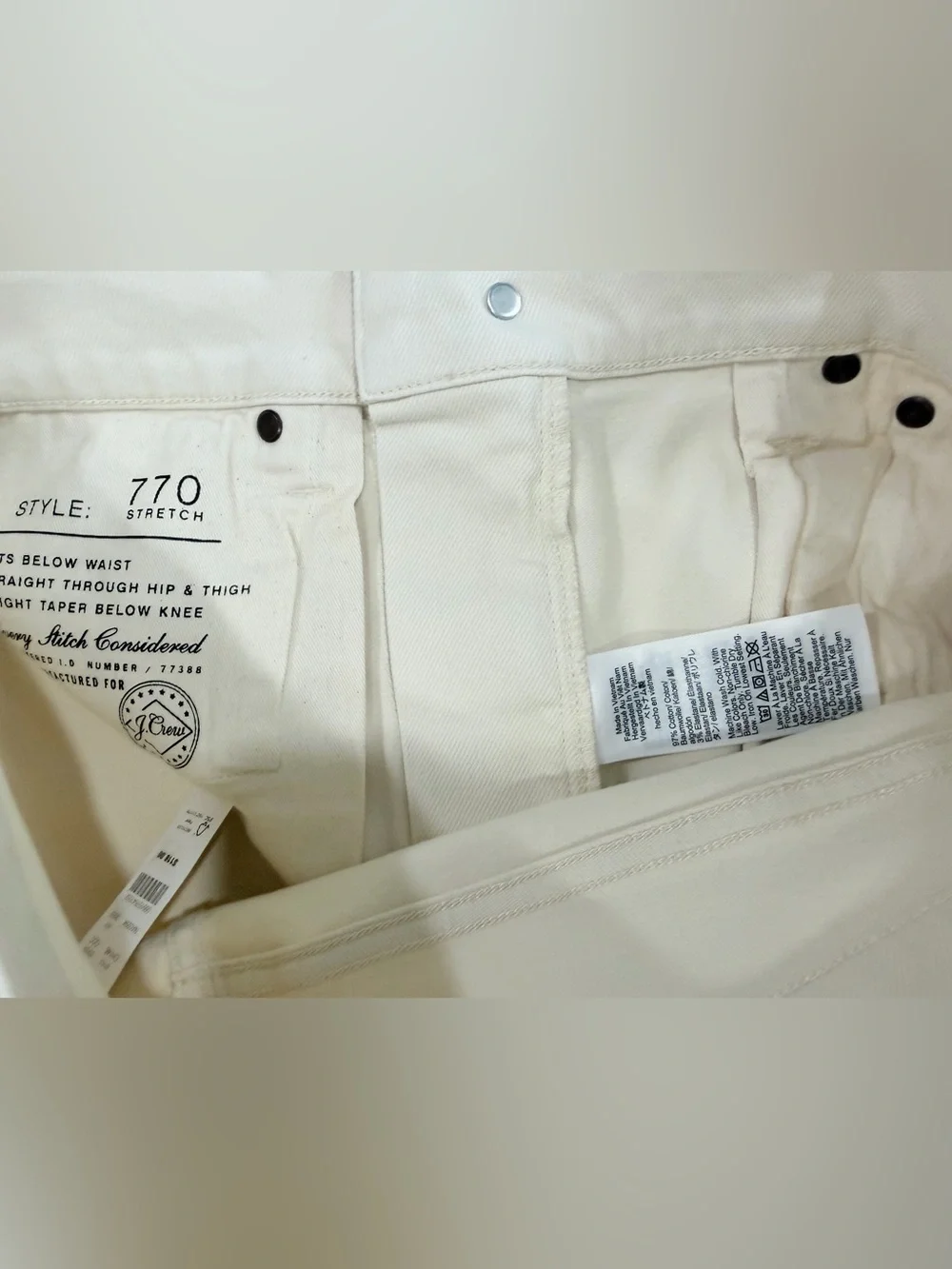 J. Crew Men's Straight Jeans in Cream